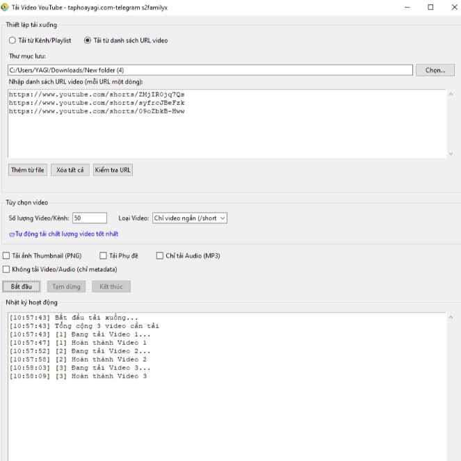 Tool tải video Youtube